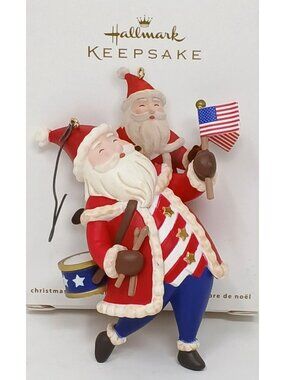 Hallmark 2011 All American Santa Christmas Ornament Patriotic Design W/Box #GS-8